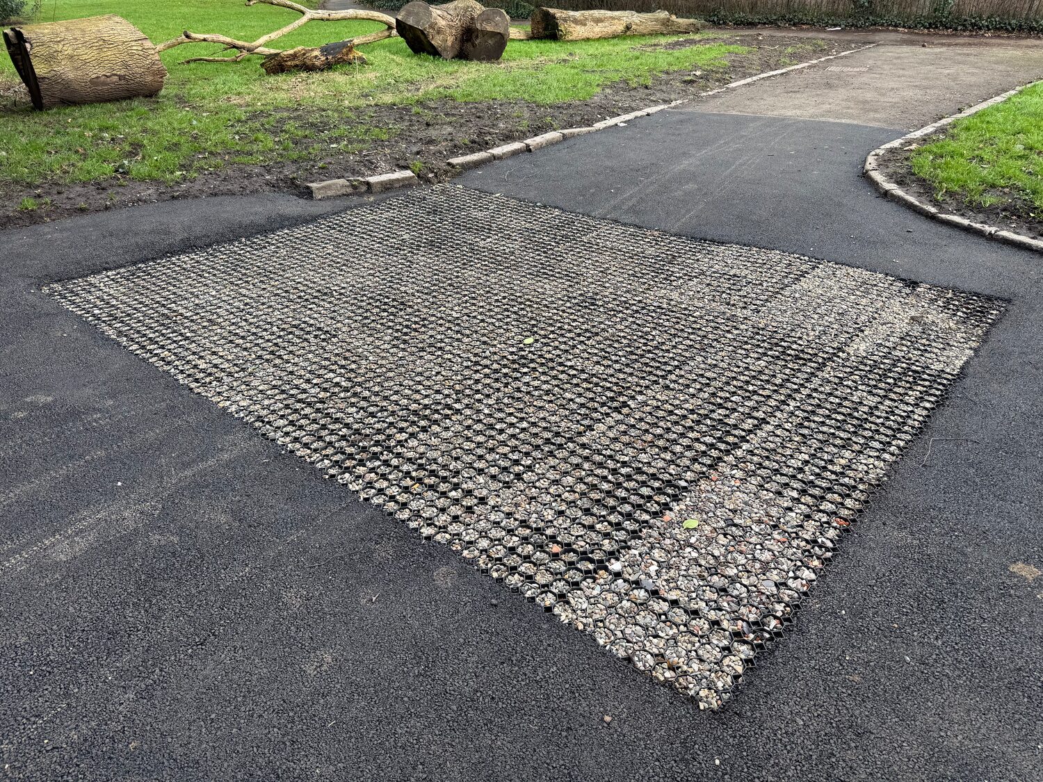 Completed Newsham Park drainage installation showing finished site
