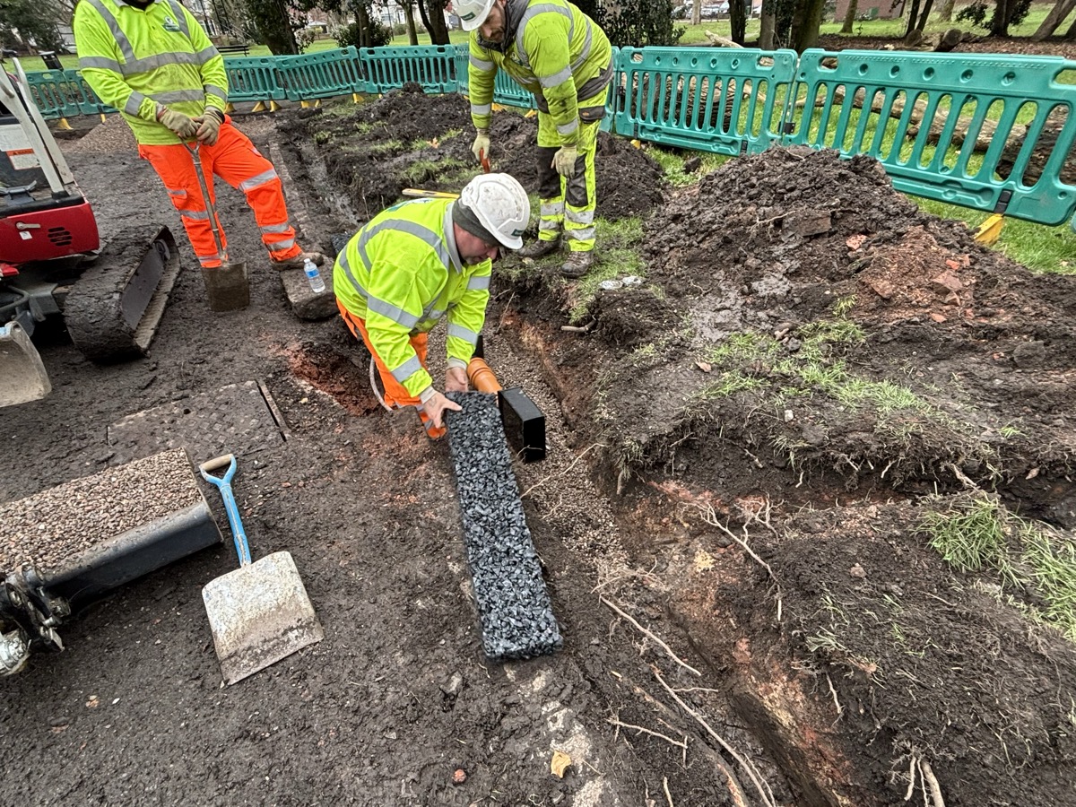 Grip Strip installation in rural road verge