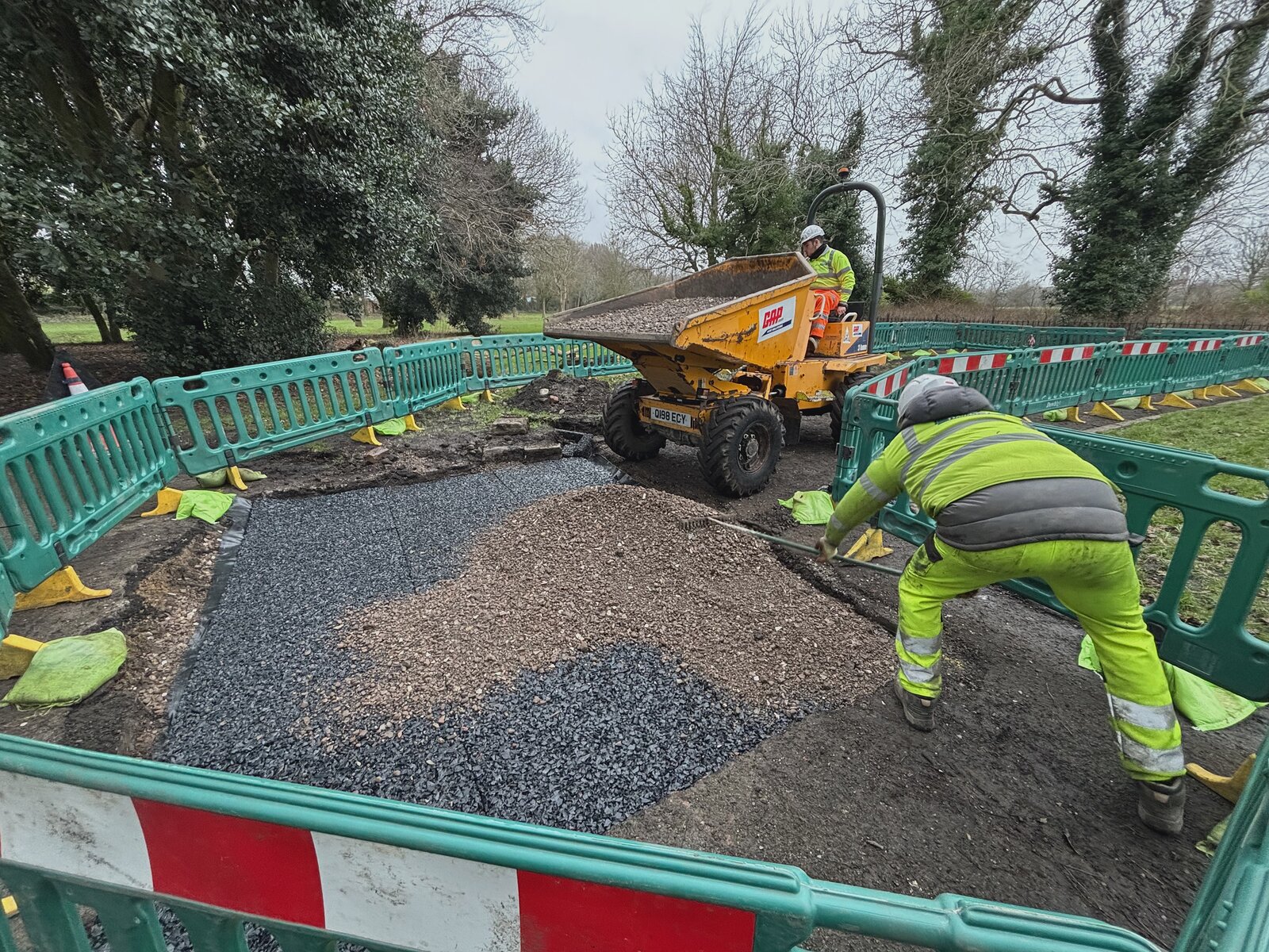 Instalación de drenaje en Liverpool Newsham Park
